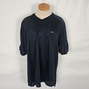Nike Practice Jersey Men's L / XL Blue Mesh Overlay Short Sleeve Nike-Fit